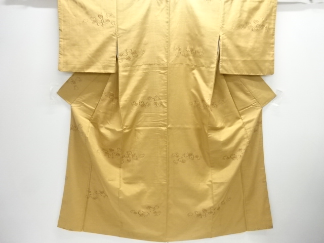 万寿菊模様織り出し手織り紬着物